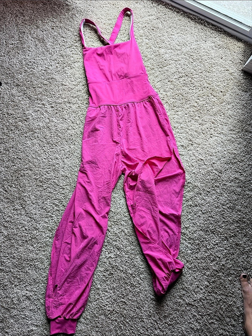 Halara Hot Pink Sleeveless Jogger Jumpsuit XS NWOT